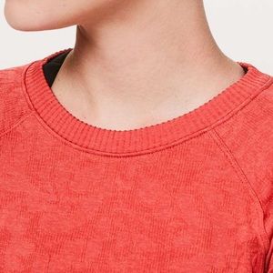 Lululemon rest less pullover, orange red, size 6,